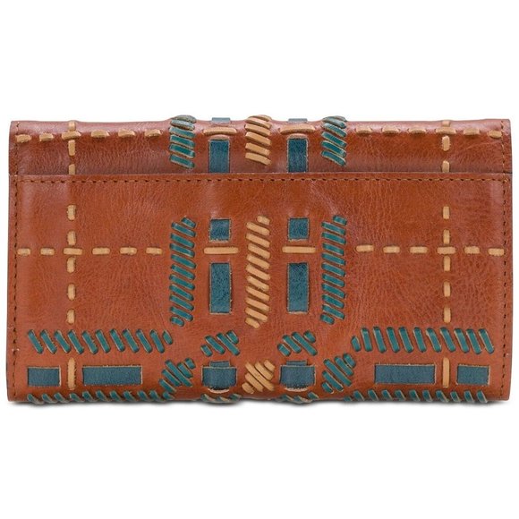 Patricia Nash Woven Plaid Terresa Toast Wallet Organizer Bag Handbag NEW - Picture 2 of 4